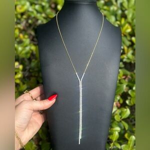 Water Resistant Diamond Lariat Necklace